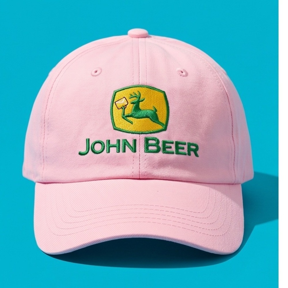 John Beer Unisex Pink Baseball Hat Funny Novelty Parody Deer Adjustable Cap